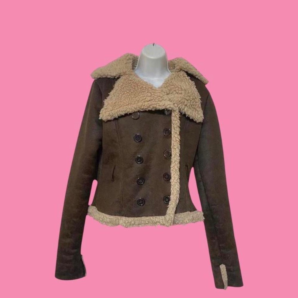 Hot Kiss Y2K Sherpa Lined Jacket size Large